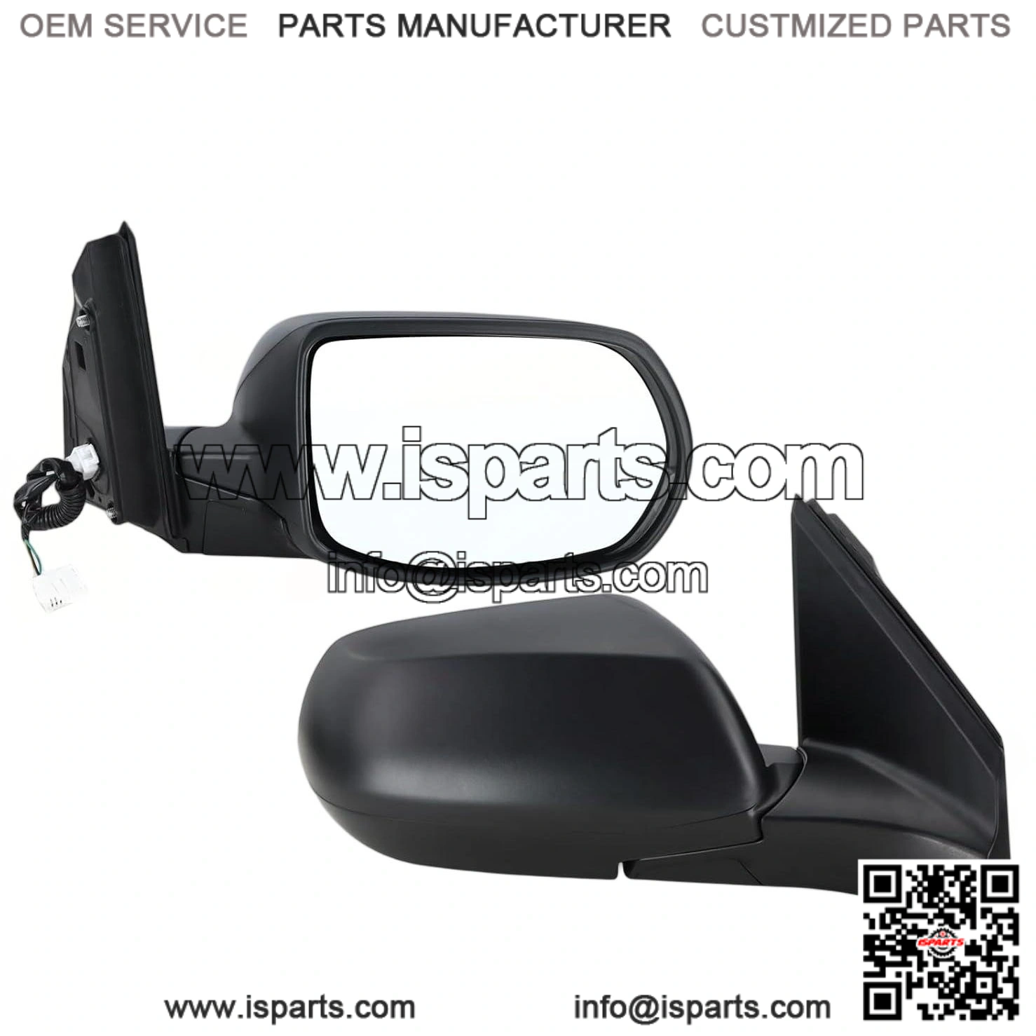 Right Passenger Side Door Mirror Compatible With 2012-2016 Honda CRV CR-V, Manual Folding, Power Glass, Black, Replace # 76208-T0A-A11 (3 Pins)