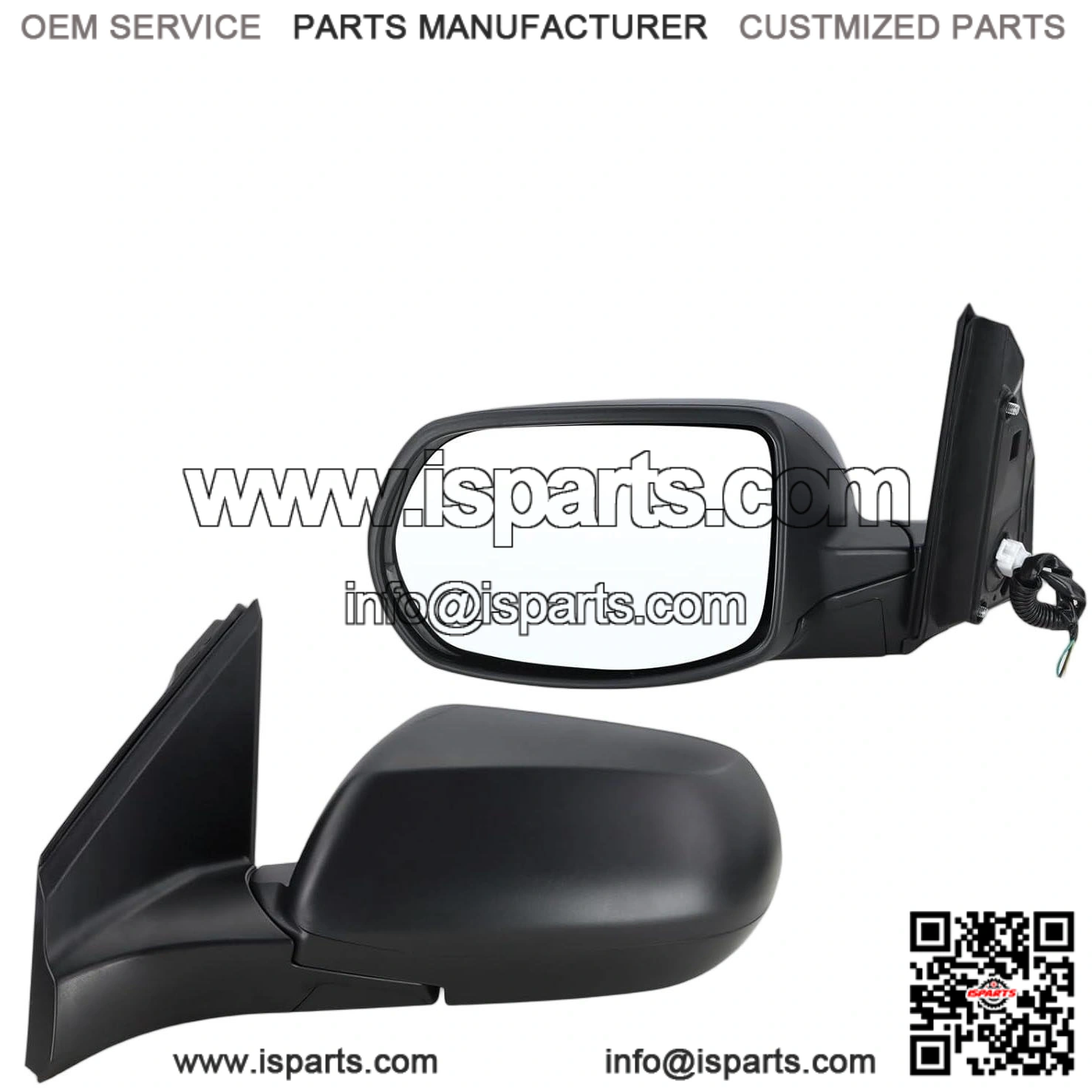 Left Driver Side Mirror Compatible With 2012-2016 Honda CRV CR-V, Manual Folding, Power Glass, Black, Replace # 76258-T0A-A11 (3 Pins)