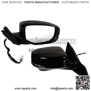 Right Passenger Side Mirror Fits 2013-2017 Honda Accord, Power Glass, Heated, Turn Signals and Camera, Match Black, Replace 76200T2GA42ZC (12 Pins)
