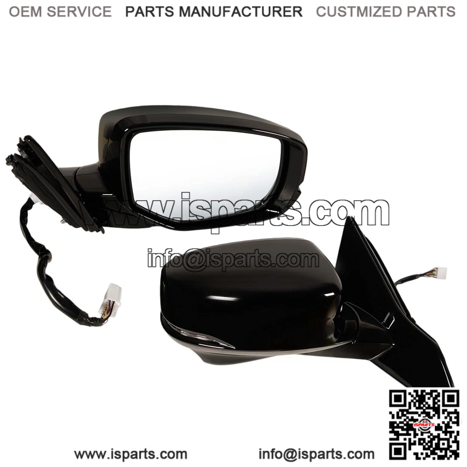 Right Passenger Side Mirror Fits 2013-2017 Honda Accord, Power Glass, Heated, Turn Signals and Camera, Match Black, Replace 76200T2GA42ZC (12 Pins)