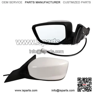 Left Driver Side Mirror Fits 2013-2017 Honda Accord Sedan/Coupe, Power Glass, Without Heated, Without Turn Signals, Without Blind Spot, Match White, Replace 76258T2FA11 (3 Pins)