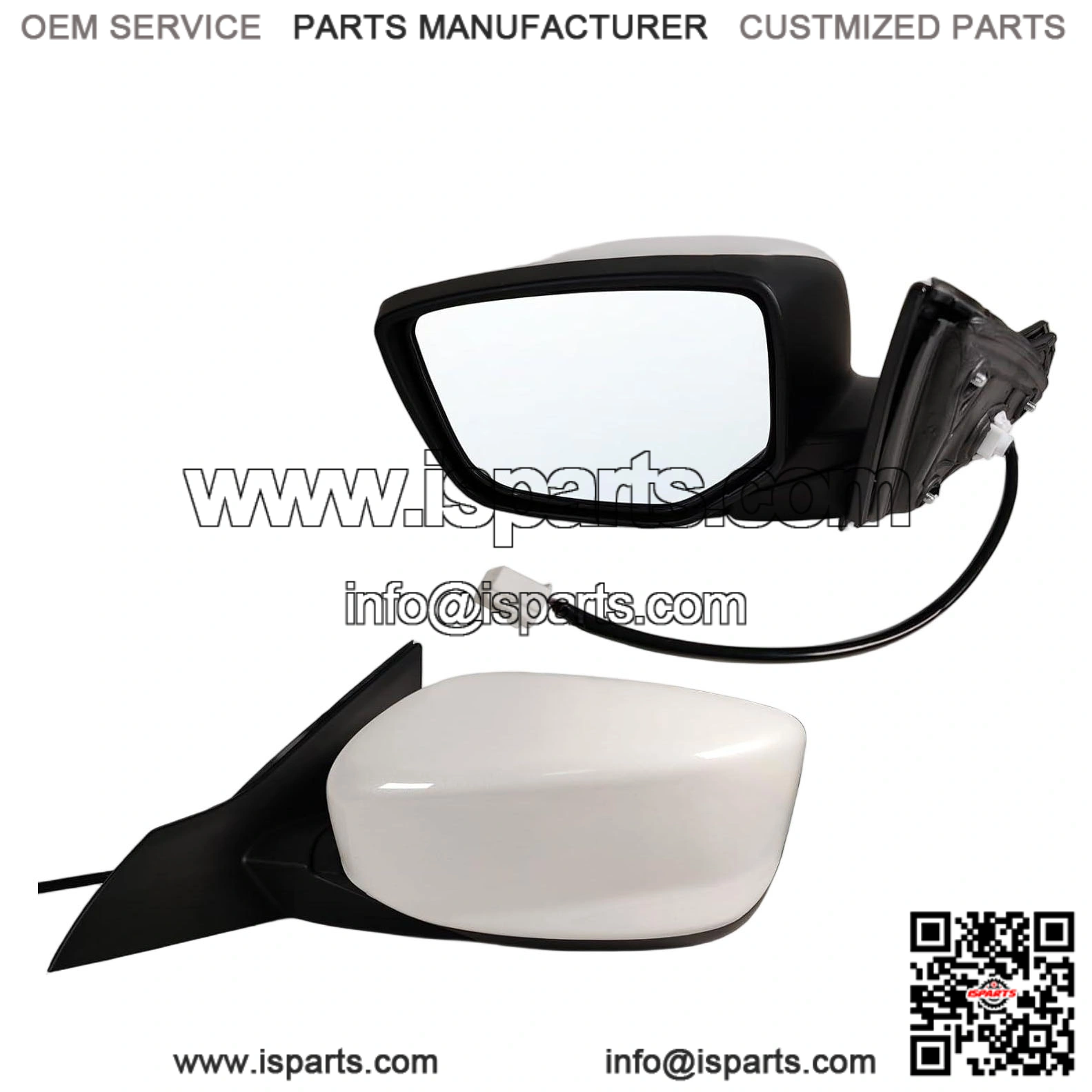 Left Driver Side Mirror Fits 2013-2017 Honda Accord Sedan/Coupe, Power Glass, Without Heated, Without Turn Signals, Without Blind Spot, Match White, Replace 76258T2FA11 (3 Pins)