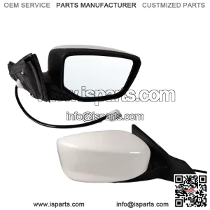 Right Passenger Side Mirror Fits 2013-2017 Honda Accord Sedan/Coupe, Power Glass, Without Heated, Without Turn Signals, Without Blind Spot, Match White, Replace 76208T2FA11 (3 Pins)
