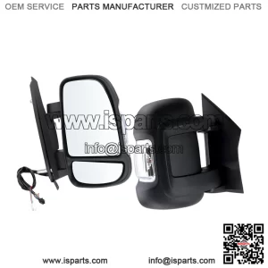 Right Passenger Side Door Mirror Compatible With 2014-2026 Ram Promaster 1500 2500 3500, Power Glass, Power Folding, Turn Signal, Heated, Black, Replace CH1321432, 5VF00JXWAG (8+2 Pins)