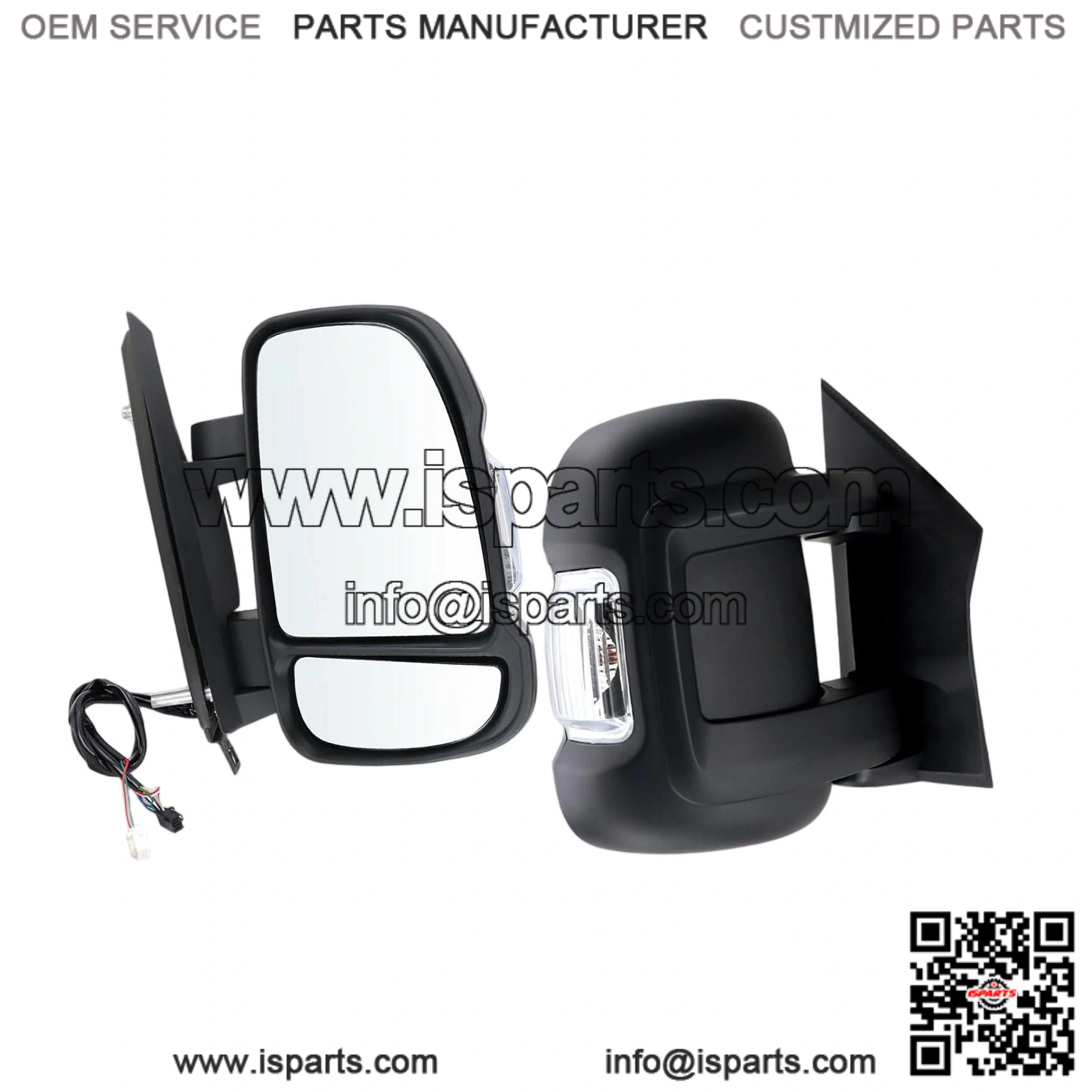 Right Passenger Side Door Mirror Compatible With 2014-2026 Ram Promaster 1500 2500 3500, Power Glass, Power Folding, Turn Signal, Heated, Black, Replace CH1321432, 5VF00JXWAG (8+2 Pins)