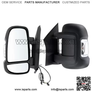 Left Driver Side Mirror Compatible with 2014-2026 Ram Promaster 1500/2500/3500, Temperature Sensor, Turn Signal Light, Manual Folding, Without Power Glass, Replace CH1320417, 5VE99JXWAB (2+2 Pins)