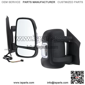 Right Passenger Side Mirror Compatible with 2014-2026 Ram Promaster 1500/2500/3500, Power Glass, Heated, Turn Signal Light, Manual Folding, Replace CH1321376, 5VE98JXWAD (8 Pins)