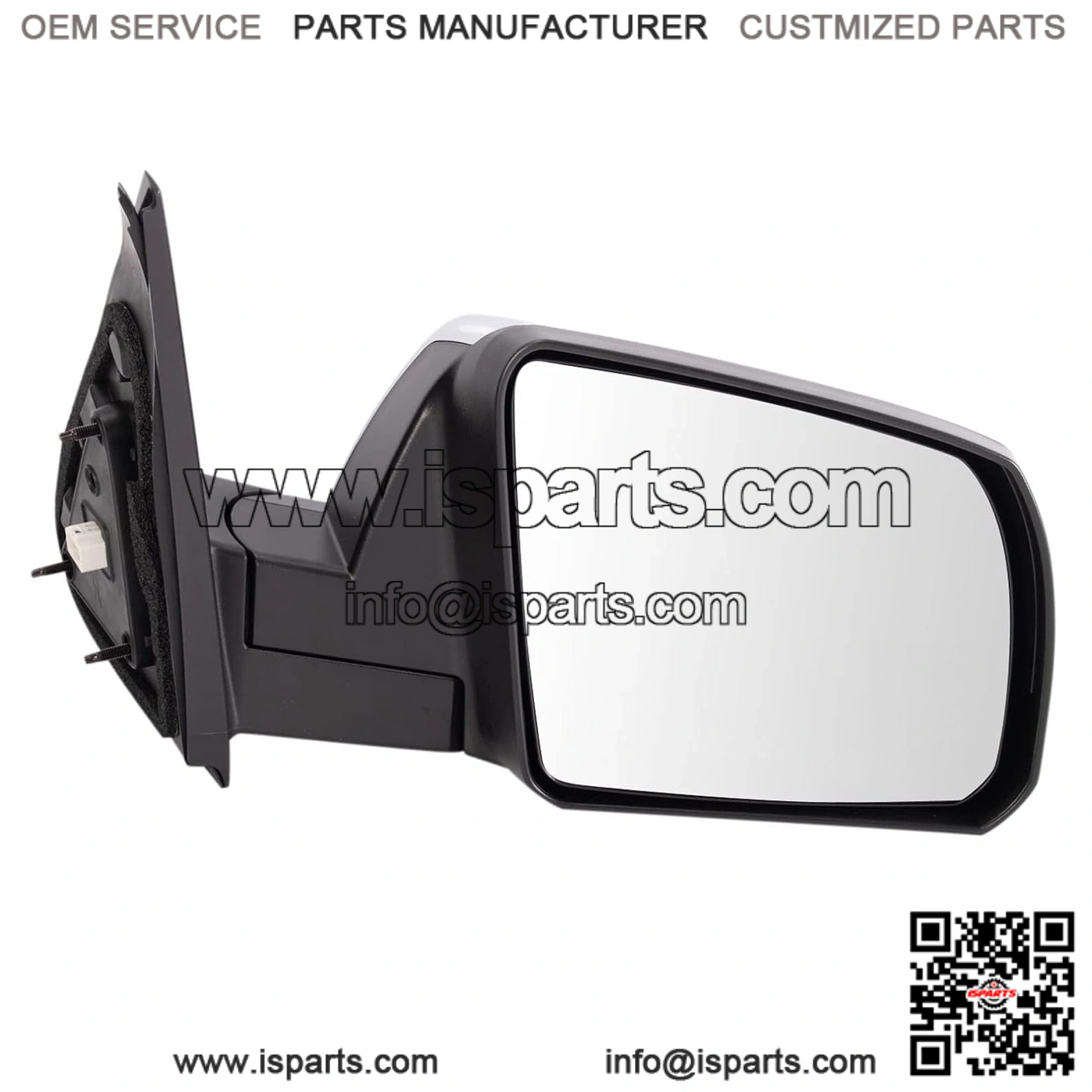 Passenger Side Mirror Assembly, Power Heated, Blind Spot, Foldaway, Chrome, Smooth Textured Black, Compatible with 2014-2021 Toyota Tundra Limited