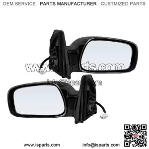 Pair (2) Driver and Passenger Side Power Door Mirror Compatible with Toyota Corolla 2003-2008, Non-Heated, Non-Folding, Black Outside Rear View Mirror, Replace # 8791002380