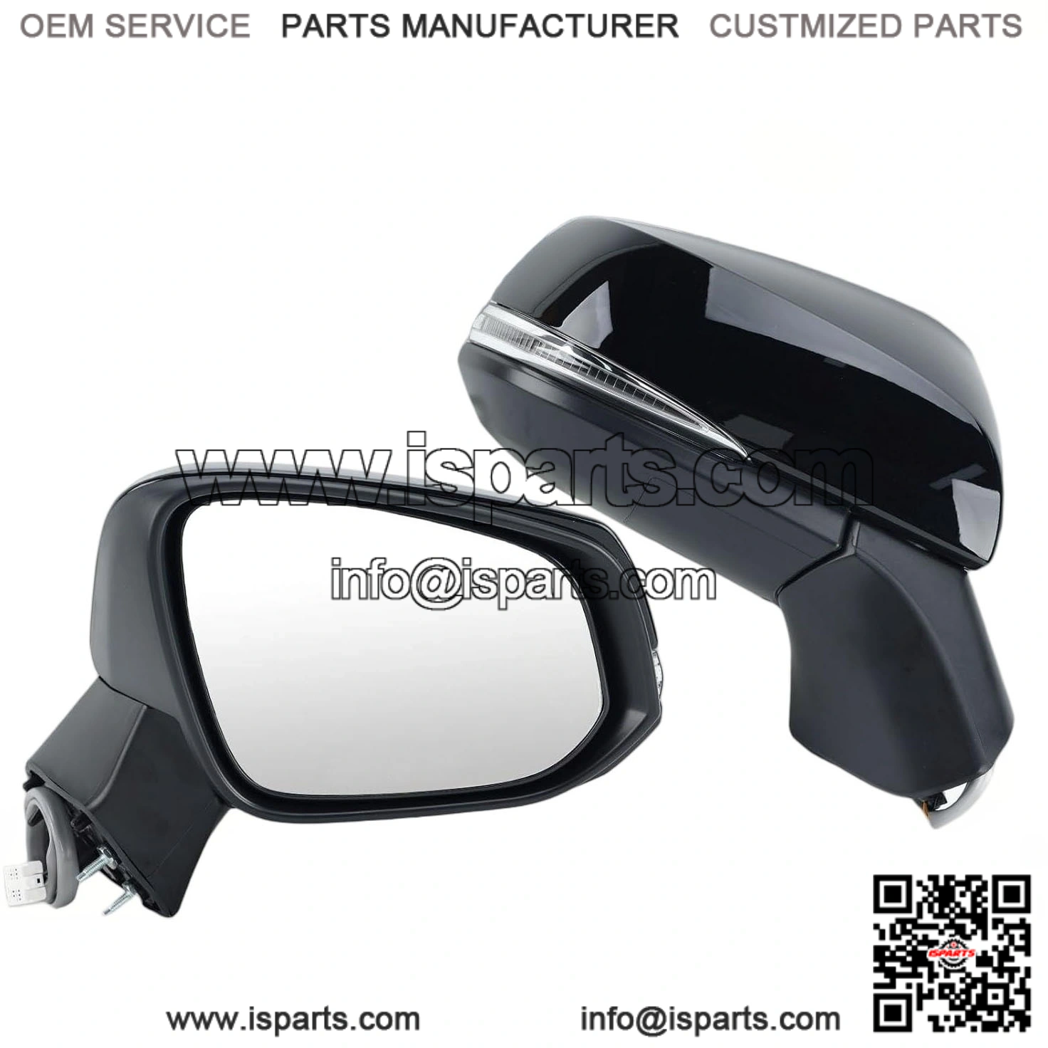 Right Passenger Side Mirror Compatible with Toyota RAV4 2019-2024, Power Heated, Turn Signal, Blind Spot, Door Rear View Mirrors, 8 Pins, Black