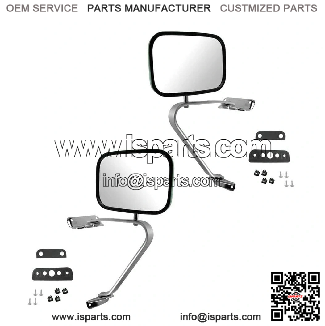 Driver and Passenger Side Mirror Assembly Set, Manual, Smooth, Foldaway, Compatible with 1980-1991 Ford F-150, 1987-1991 Ford Bronco