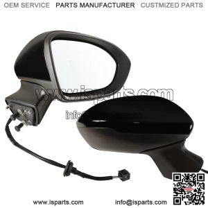 Right Passenger Side Mirror Fits 2016-2019 Chevy Cruze Sedan/Hatchback, Power Glass, Without Heated, Without Blind Spot, Match Mosaic Black Metallic, Replace GM1321541 (3 Pins)