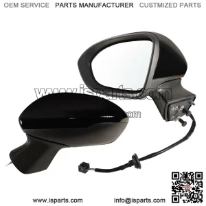 Left Driver Side Mirror Fits 2016-2019 Chevy Cruze Sedan/Hatchback, Power Glass, Without Heated, Without Turn Signals, Without Blind Spot, Match Mosaic Black Metallic, Replace GM1320541 (3 Pins)