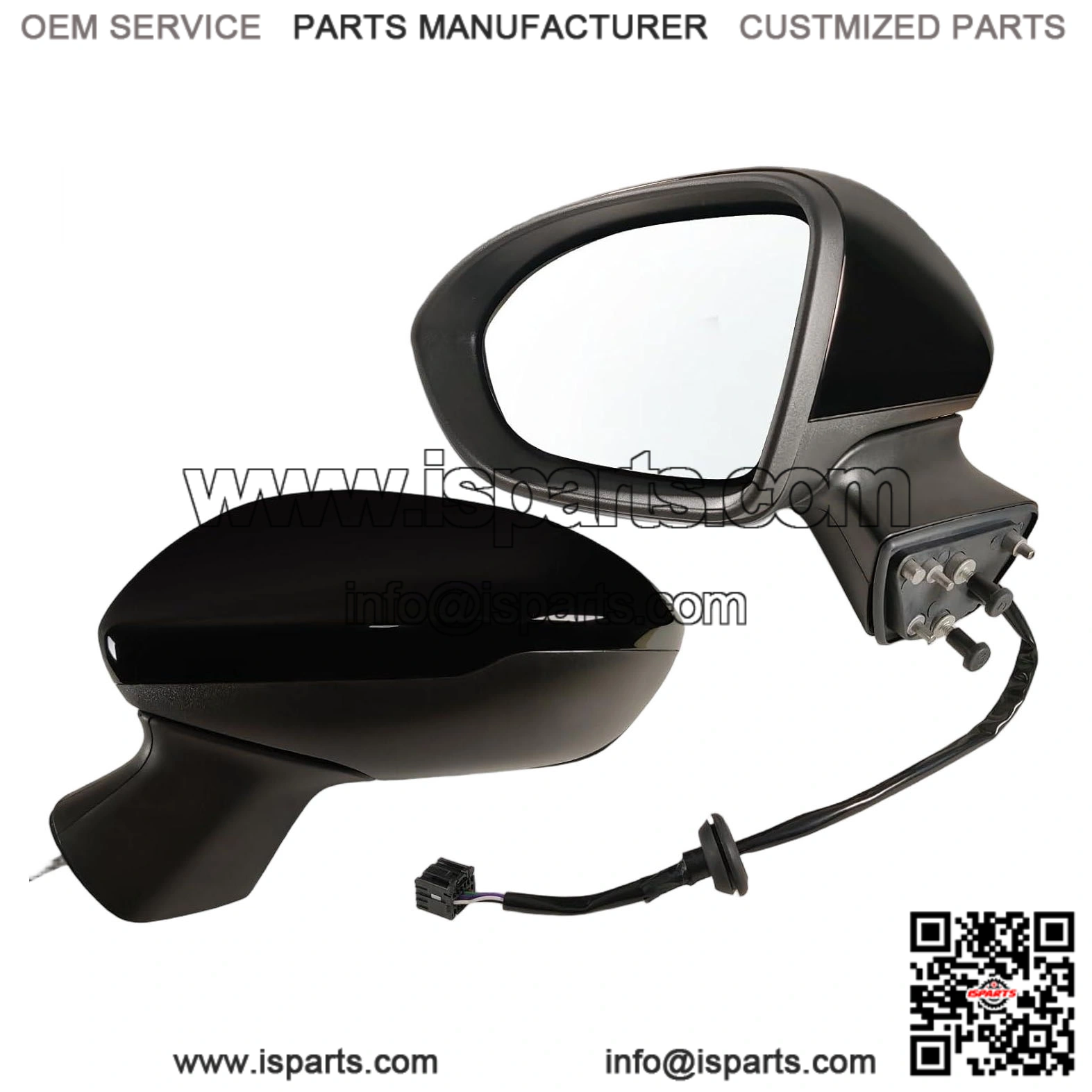 Left Driver Side Mirror Fits 2016-2019 Chevy Cruze Sedan/Hatchback, Power Glass, Without Heated, Without Turn Signals, Without Blind Spot, Match Mosaic Black Metallic, Replace GM1320541 (3 Pins)
