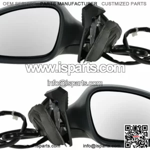 2 Piece Driver and Passenger Side Mirror Assembly Set, Electric Adjustment, Heated, No Memory, Gray, Compatible with 2006-2010 Volkswagen Passat (VW1320136 VW1321136)