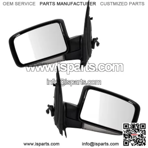 Driver and Passenger Side Mirror Assembly Set, Power Heated, Memory, Power Folding, Turn Signal, Puddle Light, Smooth Black Paint to Match, Compatible with 2005-2006 Ford Expedition, 2003-2006 Lincoln Navigator