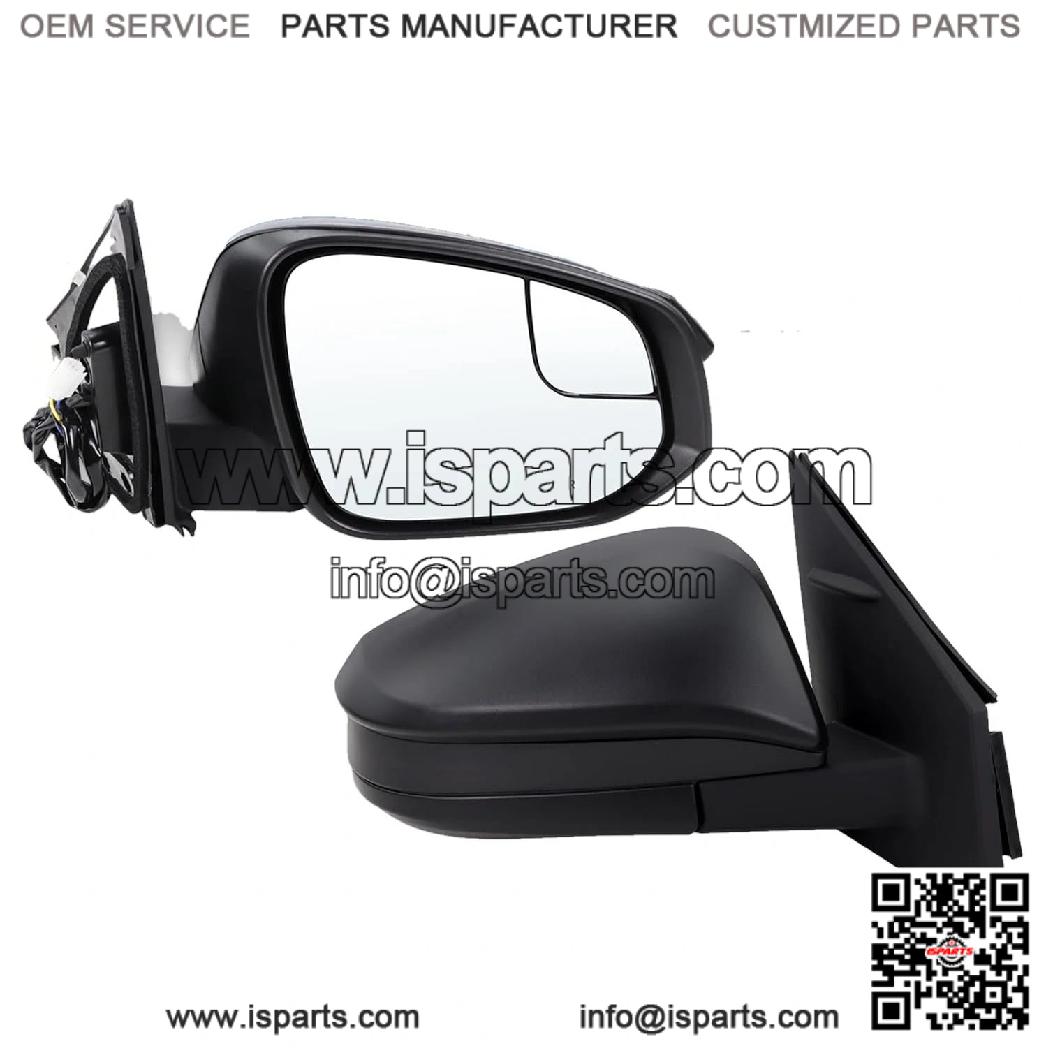 Right Passenger Side Door Mirror Compatible With 2016-2018 Toyota RAV4, Power Glass, Manual Folding, Black, Replace TO1321345, 879100R200 (3 Pins)