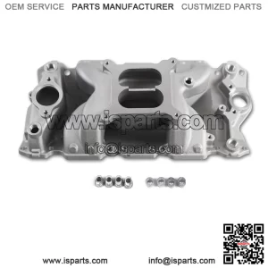 7501 2026 Vortec Air-Gap Intake Manifold ?C Aluminum Dual Plane Compatible with Chevy Small Block SBC 1955-1986 262 265 267 283 302 305 307 327 350 400 V8 Engine ?C Silver