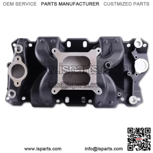 7501 2026 Vortec Air-Gap Intake Manifold ?C Aluminum Dual Plane Compatible with Chevy Small Block SBC 1955-1986 262 265 267 283 302 305 307 327 350 400 V8 Engine ?C Black