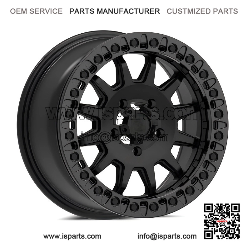 Satin Black Wheel for Can-Am Maverick R ATV UTV - V09 Beadlock (15x7, 6x139.7)