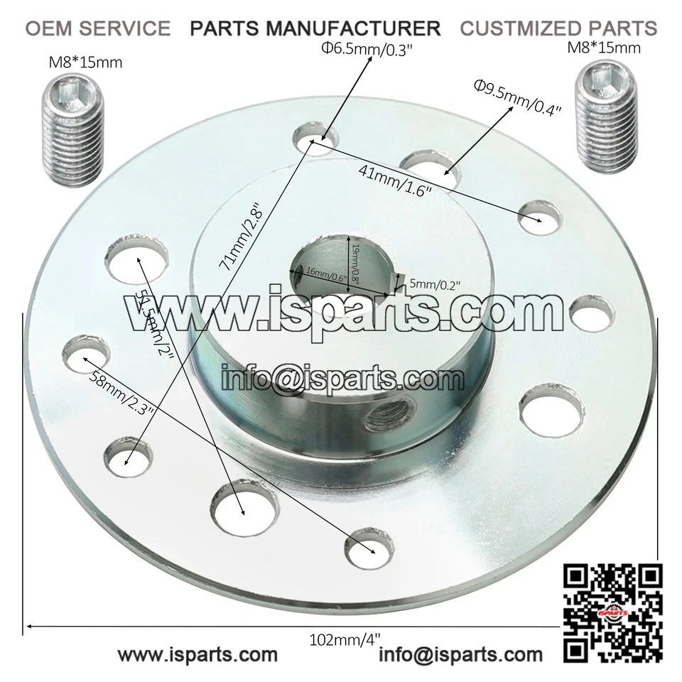Sprocket Hub Adapter with Keyway for Mini Bikes, Dune Buggies, Drift Trikes, and Go Karts. - Image 3