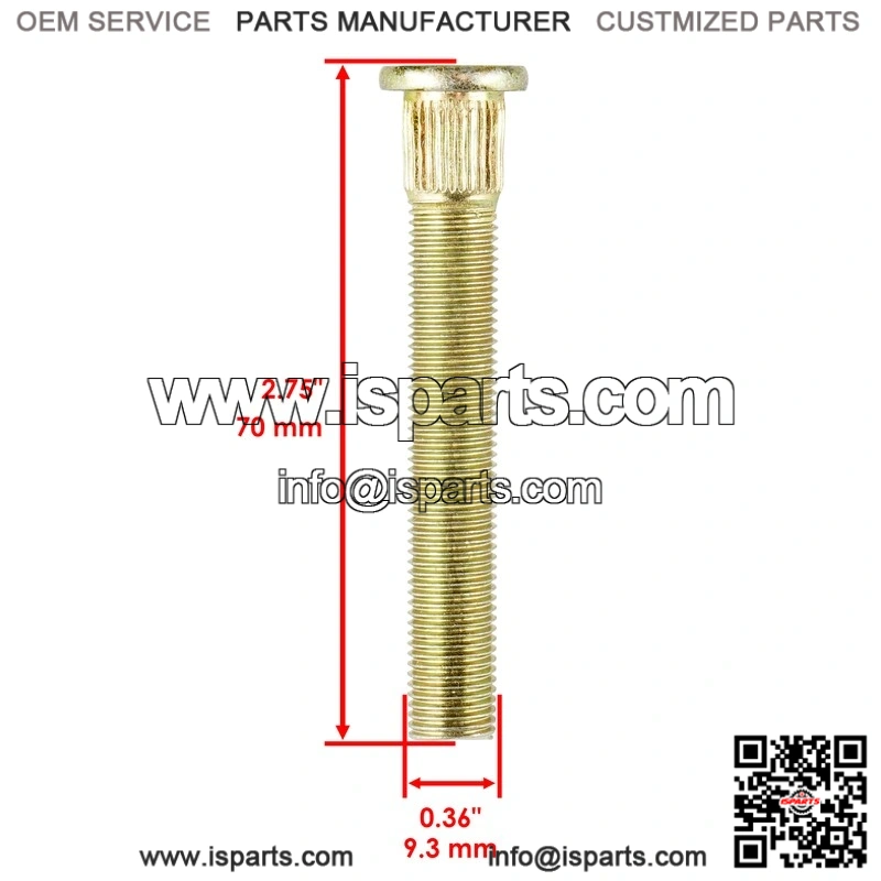 Polaris RZR S 800 EFI 2009-2014 8-Studs Front Wheel Hub Studs - Image 2