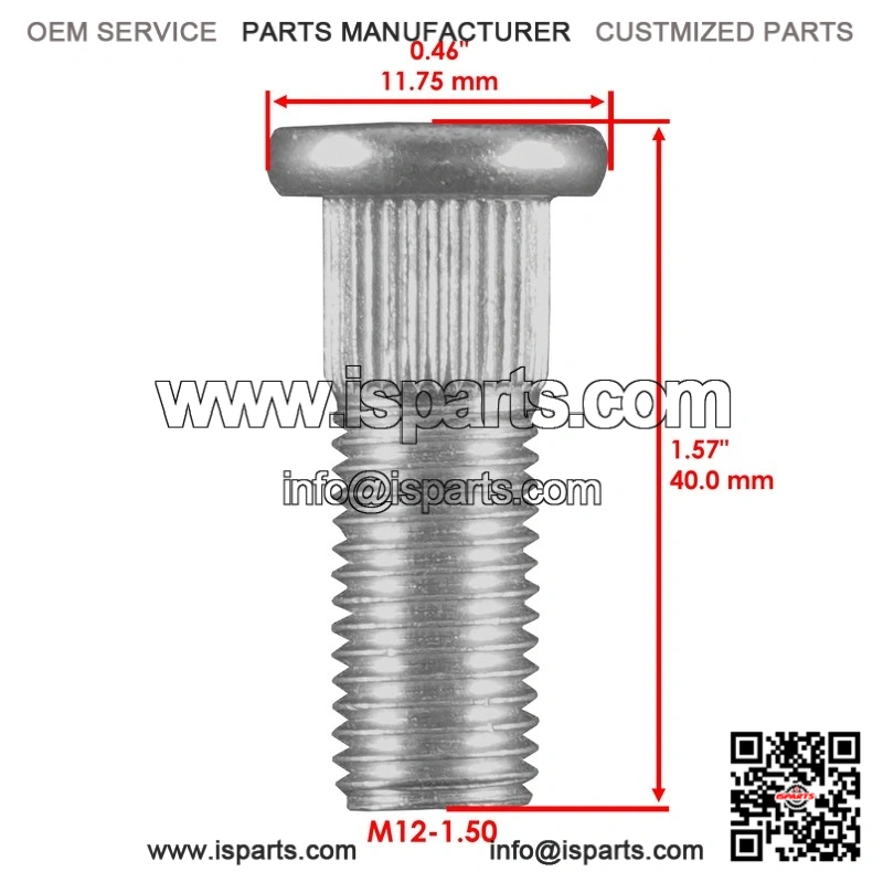 Polaris 7519753 , 7519128 8 Front or Rear Hub Stud - Image 2