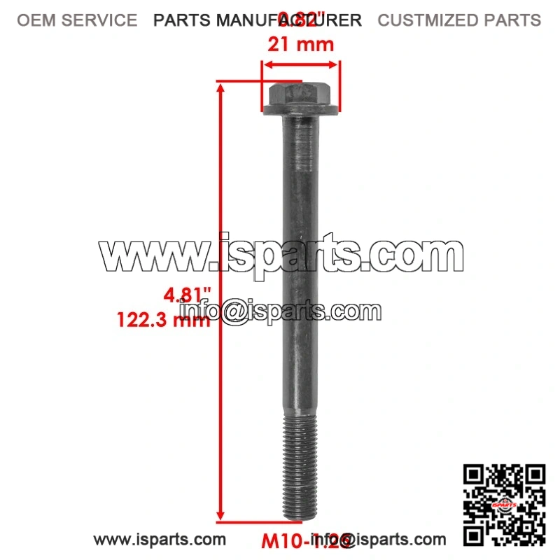 Polaris 7518566 7519365 M10-1.25 x 122 mm Hex Flange Bolts Screw - Image 2