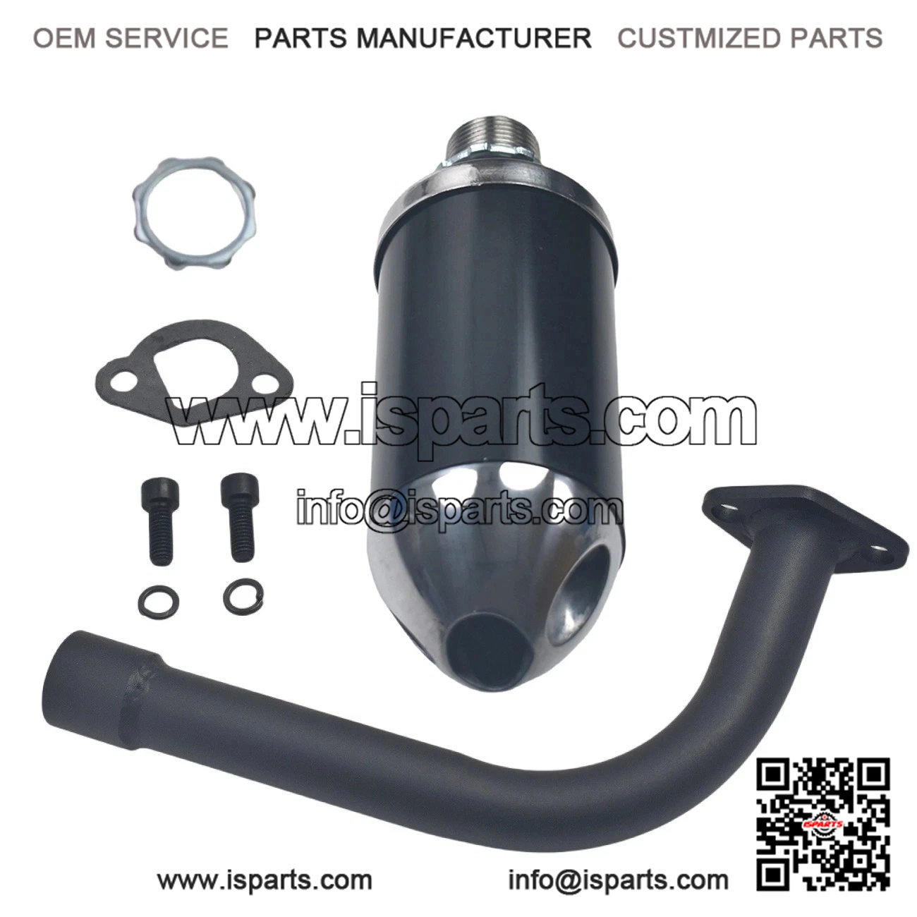Exhaust Muffler Kit for Coleman CT200U, BT200X, KT196, MB200, and Honda GX160/GX200 engines.