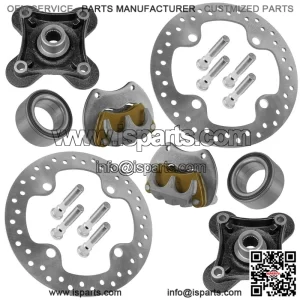 For Polaris RZR XP 1000 2014-17 Rear Left&Right Brake Caliper & Disc w/Wheel Hub