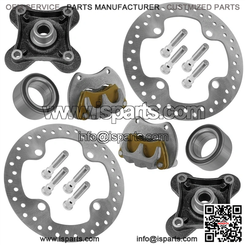 For Polaris RZR XP 1000 2014-17 Rear Left&Right Brake Caliper & Disc w/Wheel Hub