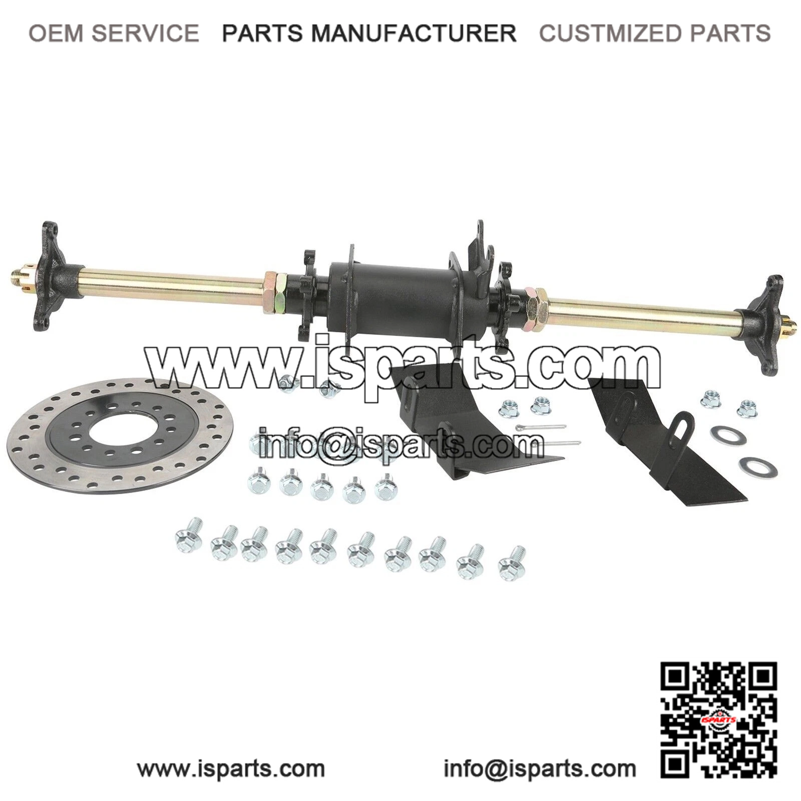 710mm (28") Rear Axle Kit with Disc Brake Hub, for ATVs, Go Karts, Mini Bikes, and Buggies from 70cc to 150cc.