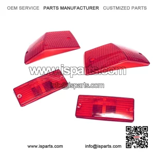 Red Front & Rear Indicator Lens Set (Left/Right) for VESPA PX, PE, T5 & TX.
