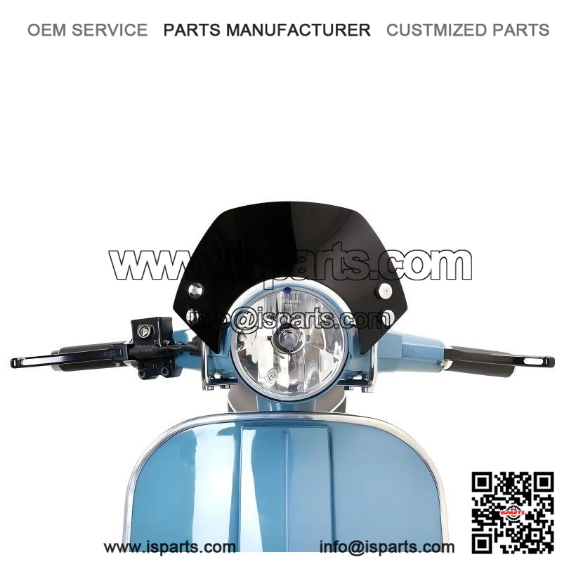SMALL BLACK FLYSCREEN WITH CHROME BRACKETS ?C For Vespa PX, LML, Star