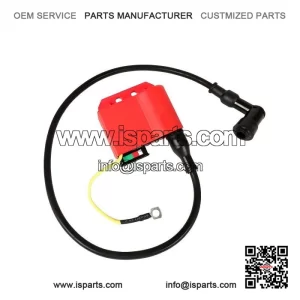 Red CDI Coil with HT Lead and Plug Cap for Vespa PX, T5, LML 2T & Lambretta GP.