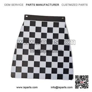 60's Style Black Mudflap with White Chequered Pattern ?C Made in Italy, fits Vespa Lambretta PX & GP.