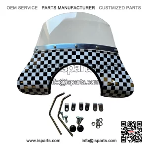 Black & White Chequered Flyscreen ?C All fixings included, fits Vespa PX, T5 & LML.
