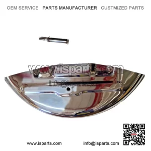 GS160 Style Half-Moon Spare Wheel Cover with Bolt, Stainless Steel, Vespa PX, LML