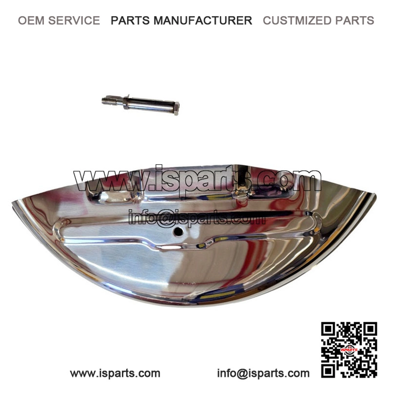 GS160 Style Half-Moon Spare Wheel Cover with Bolt, Stainless Steel, Vespa PX, LML