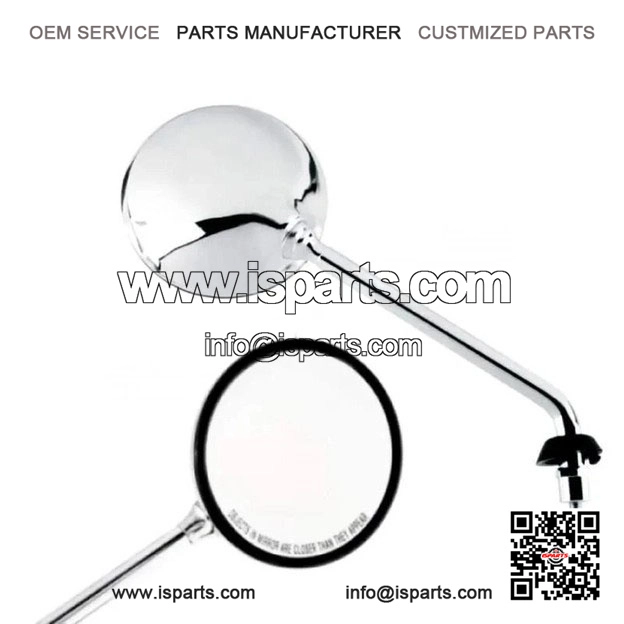 Chrome Plated Rear View Mirror Set (Fiem) for Vespa PX & LML.