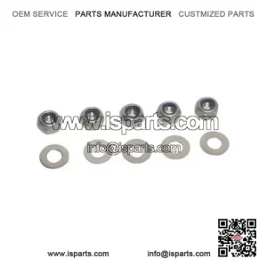 Stainless Steel Wheel Nut Kit (5x Nyloc Nuts & Flat Washers) for Vespa PX125 & P200E.