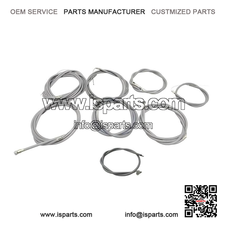 New Complete 8-Wire Cable Kit with Outer in Gray for Vespa PX alt 80-200 & Stella.