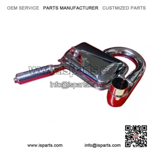 Chromed Exhaust with Sports Silencer for VESPA P125X & PX125E.