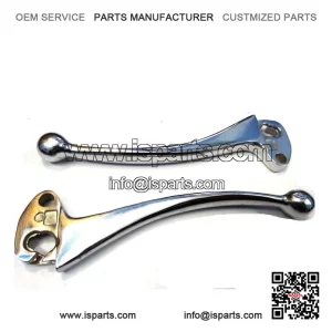 Chrome Brake & Clutch Lever Set with Silver Screws for Vespa PX & LML.
