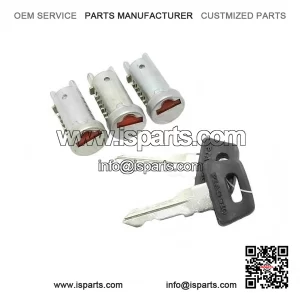 Set of 3 Steering / Toolbox / Seat Lock Barrels with 2 Keys for Vespa PX, T5 & LML.