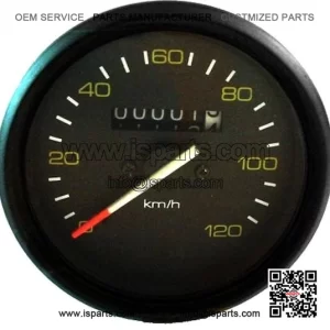 Odometer with Black Bezel (85mm) ?C Compatible with Vespa PX 125/150/200.