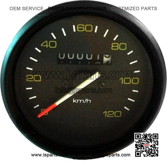 Odometer with Black Bezel (85mm) ?C Compatible with Vespa PX 125/150/200.