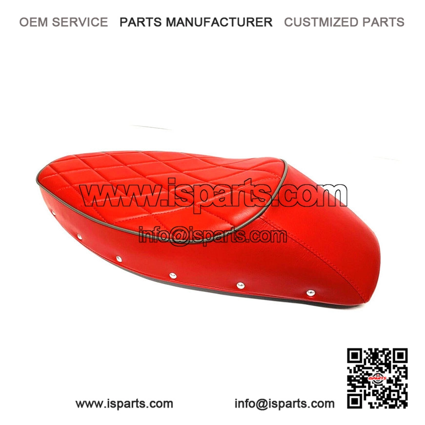 Sports Seat with Red & Grey Diamond Pattern Trim for VESPA PX & T5 CLASSIC (1983-2016).
