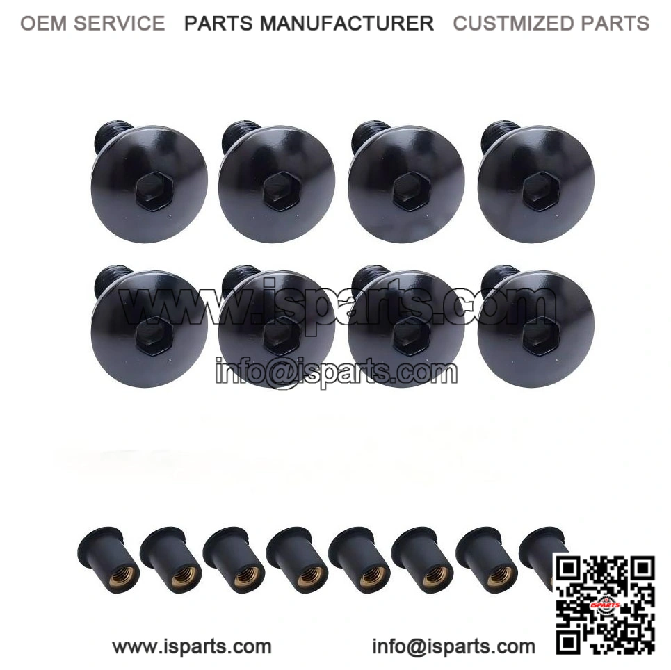 Windscreen Bolt Screw Kit ?C Black ?C 8 pcs ?C for Suzuki GSXR 1000 2007?C2008
