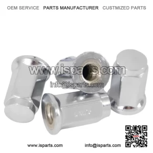 For ATV & UTV 10x1.25 ?C 4 Pack Of Chrome Flat Base 10mm x 1.25 Lug Nut Parts.